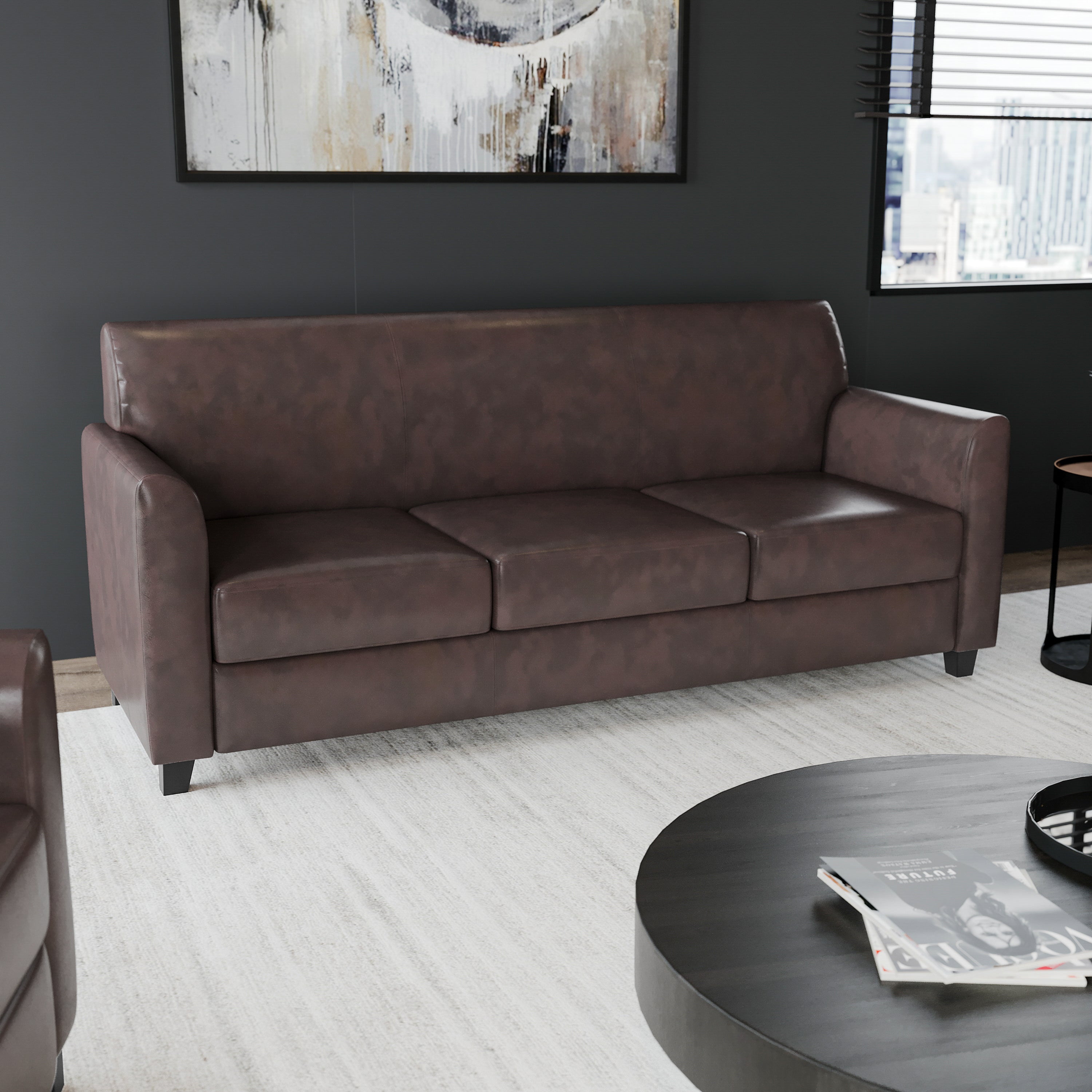 HERCULES Diplomat Series Brown LeatherSoft Sofa