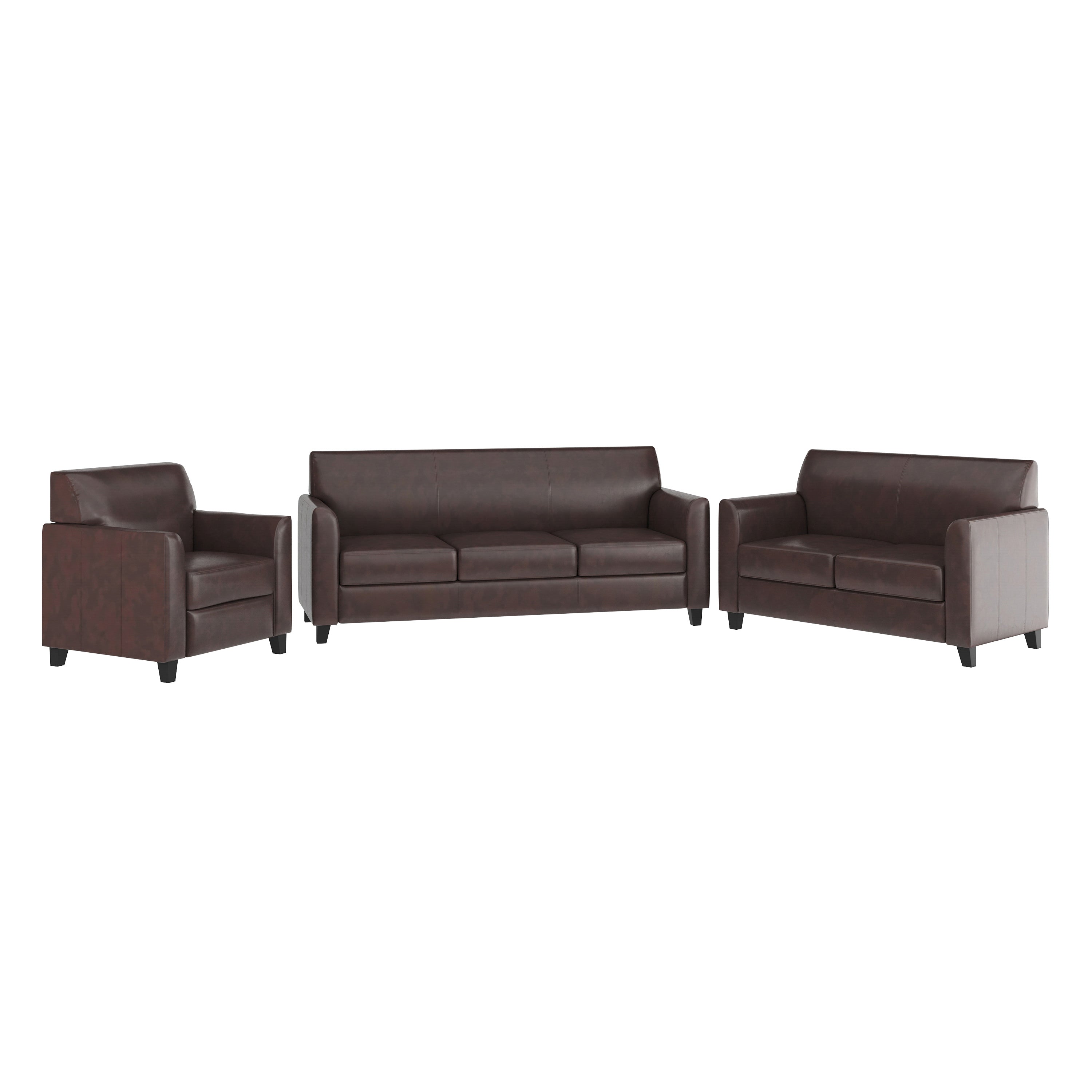 HERCULES Diplomat Series Reception Set in Brown LeatherSoft