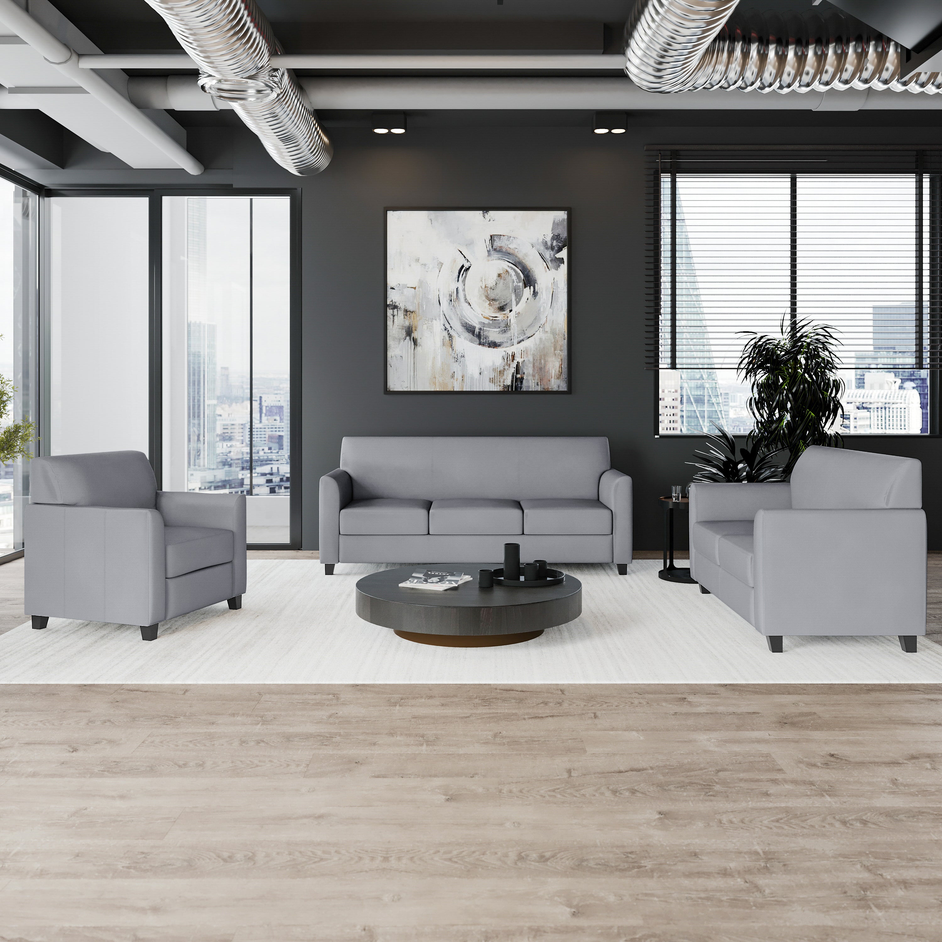 HERCULES Diplomat Series Reception Set in Gray LeatherSoft