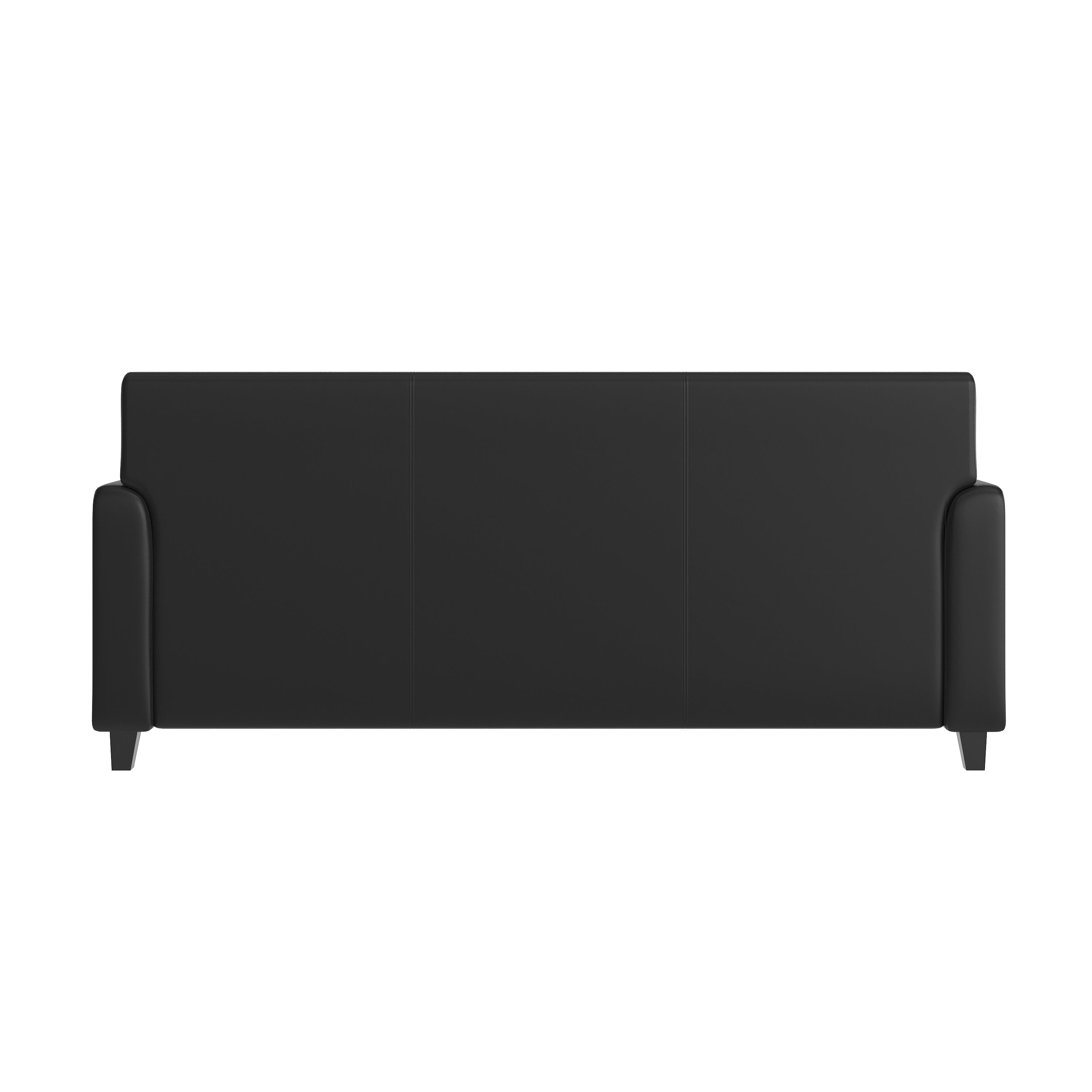 Agent 3 Piece Reception Set with Charging Banks and Solid Wood Legs in Black LeatherSoft