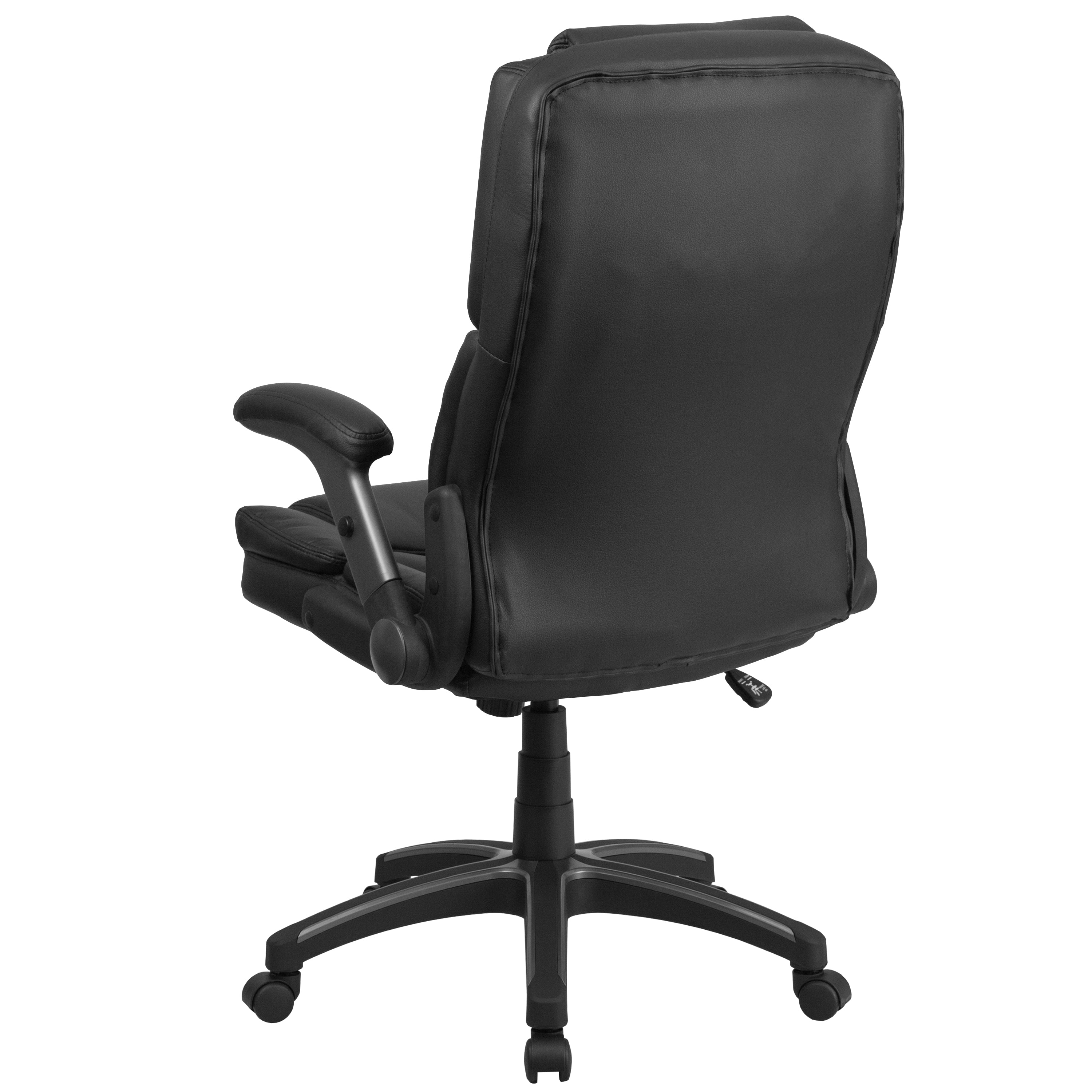 Hansel Extreme Comfort High Back Black LeatherSoft Executive Swivel Ergonomic Office Chair with Flip-Up Arms