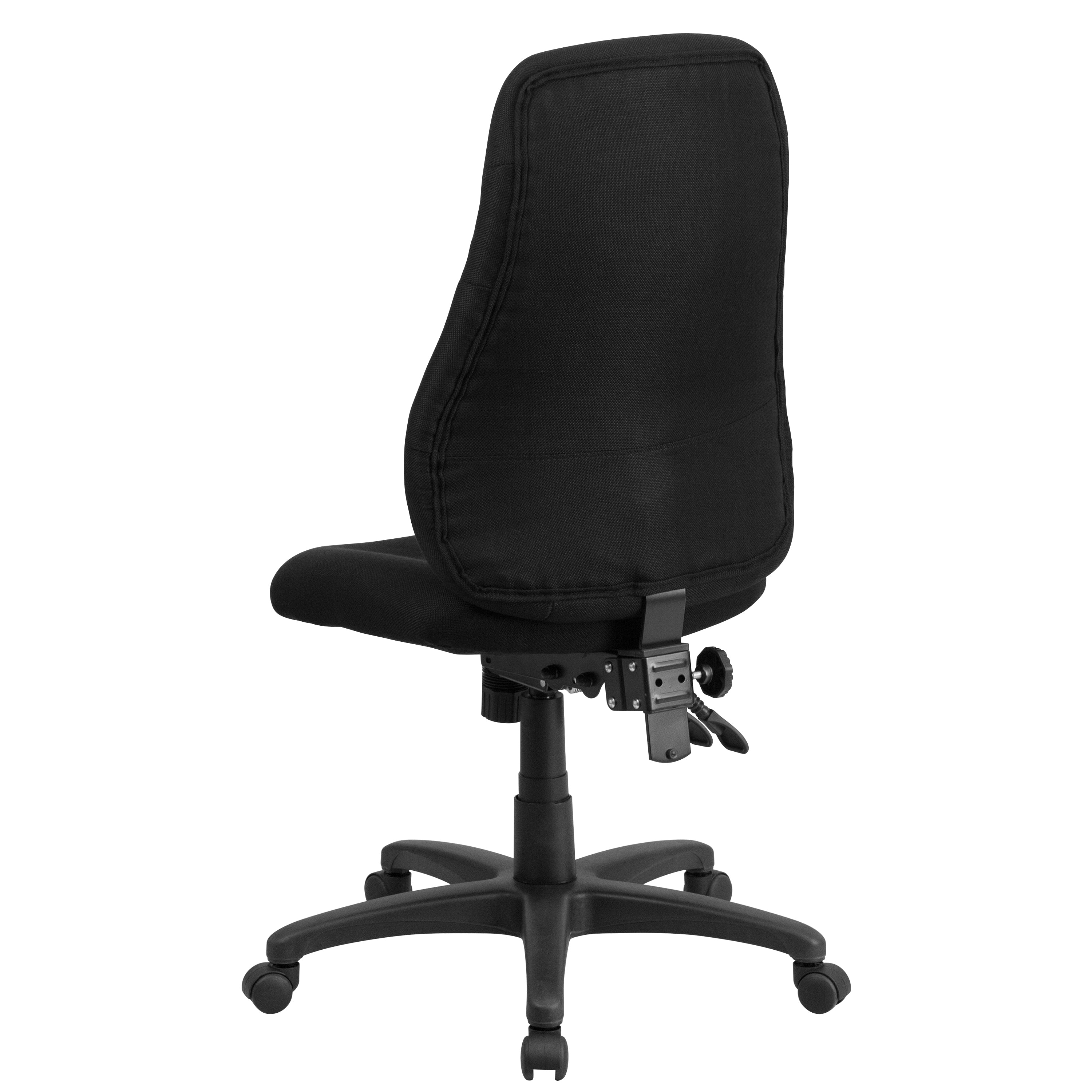 Hughes High Back Black Fabric Multifunction Swivel Ergonomic Task Office Chair