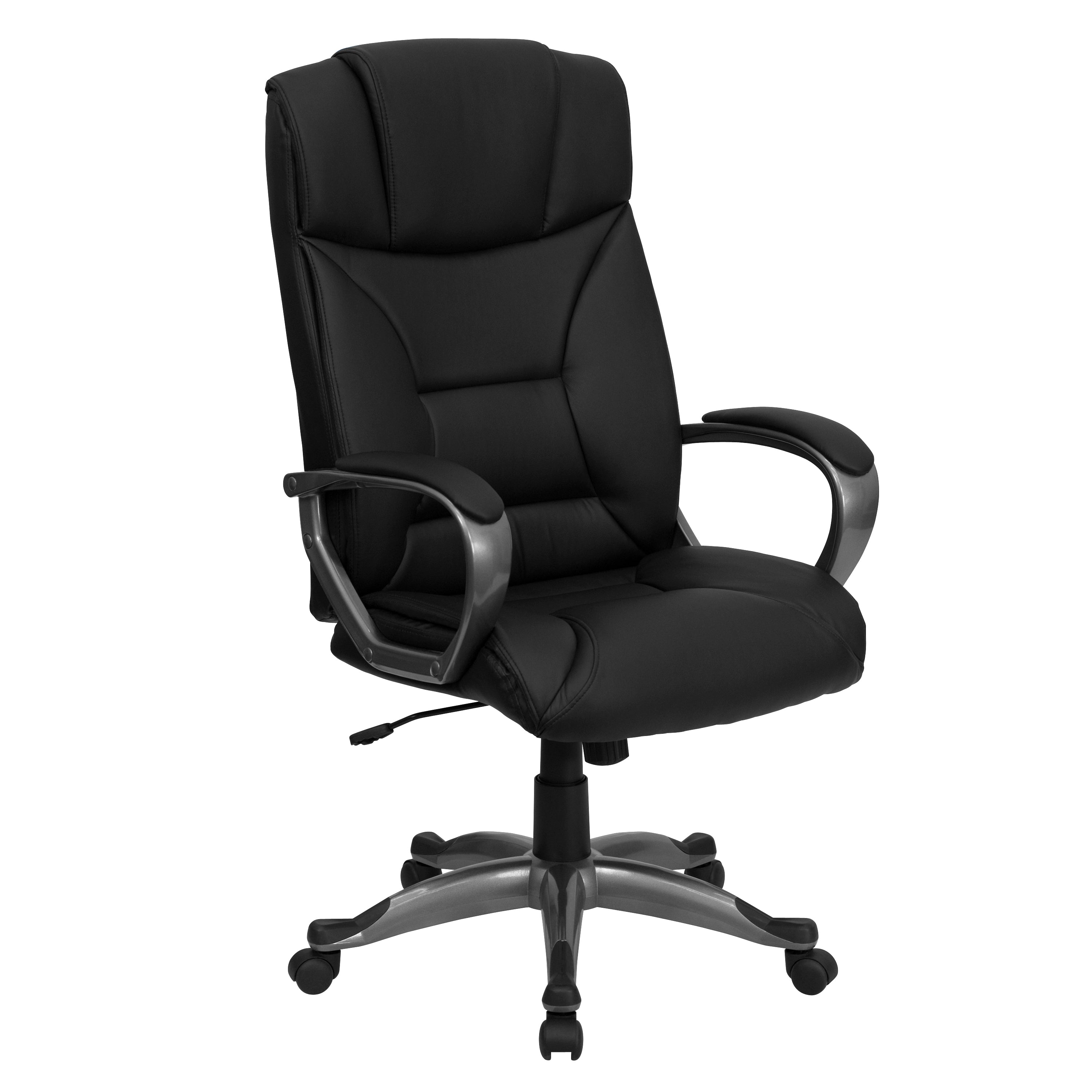 Hansel High Back Black LeatherSoft Executive Swivel Office Chair with Arms