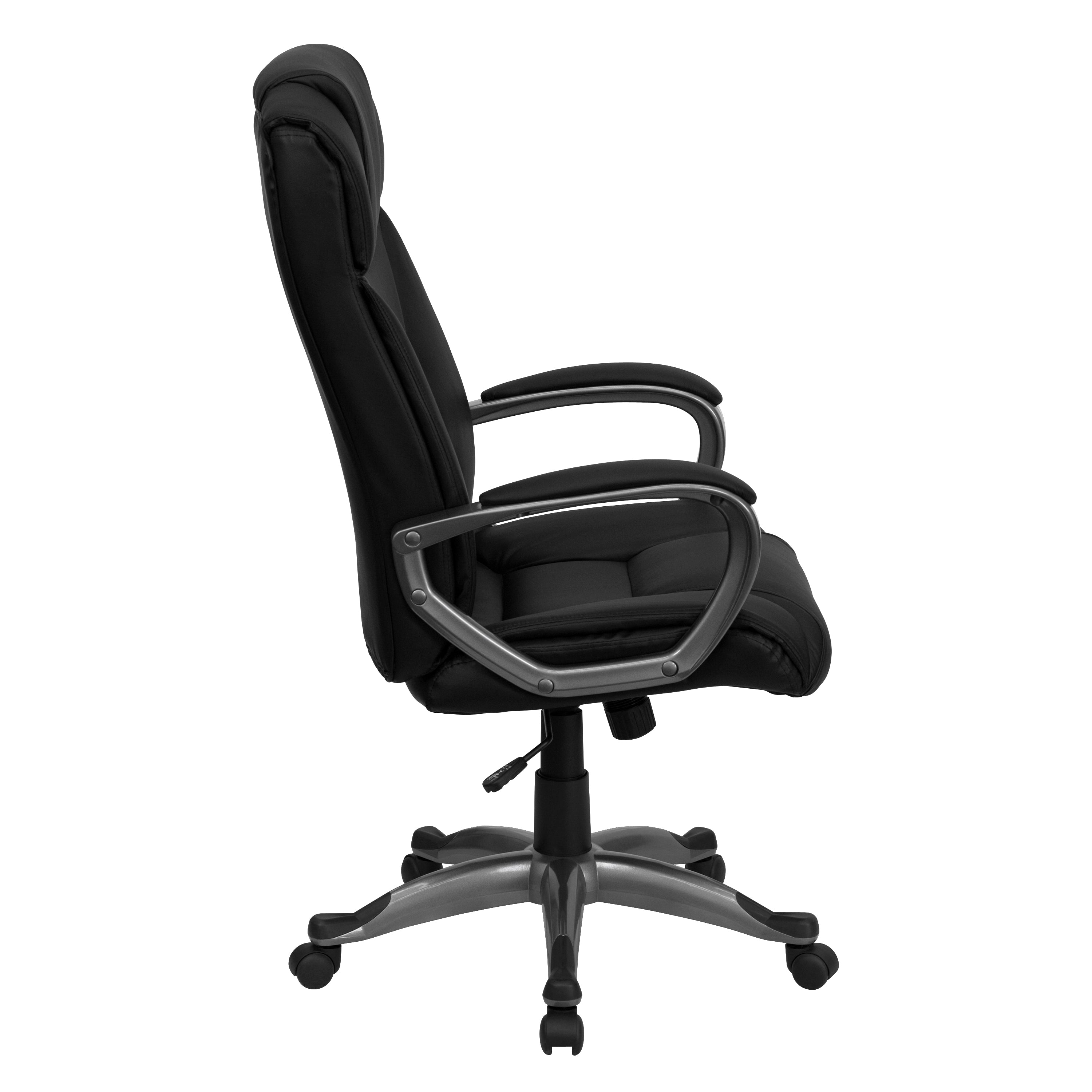 Hansel High Back Black LeatherSoft Executive Swivel Office Chair with Arms