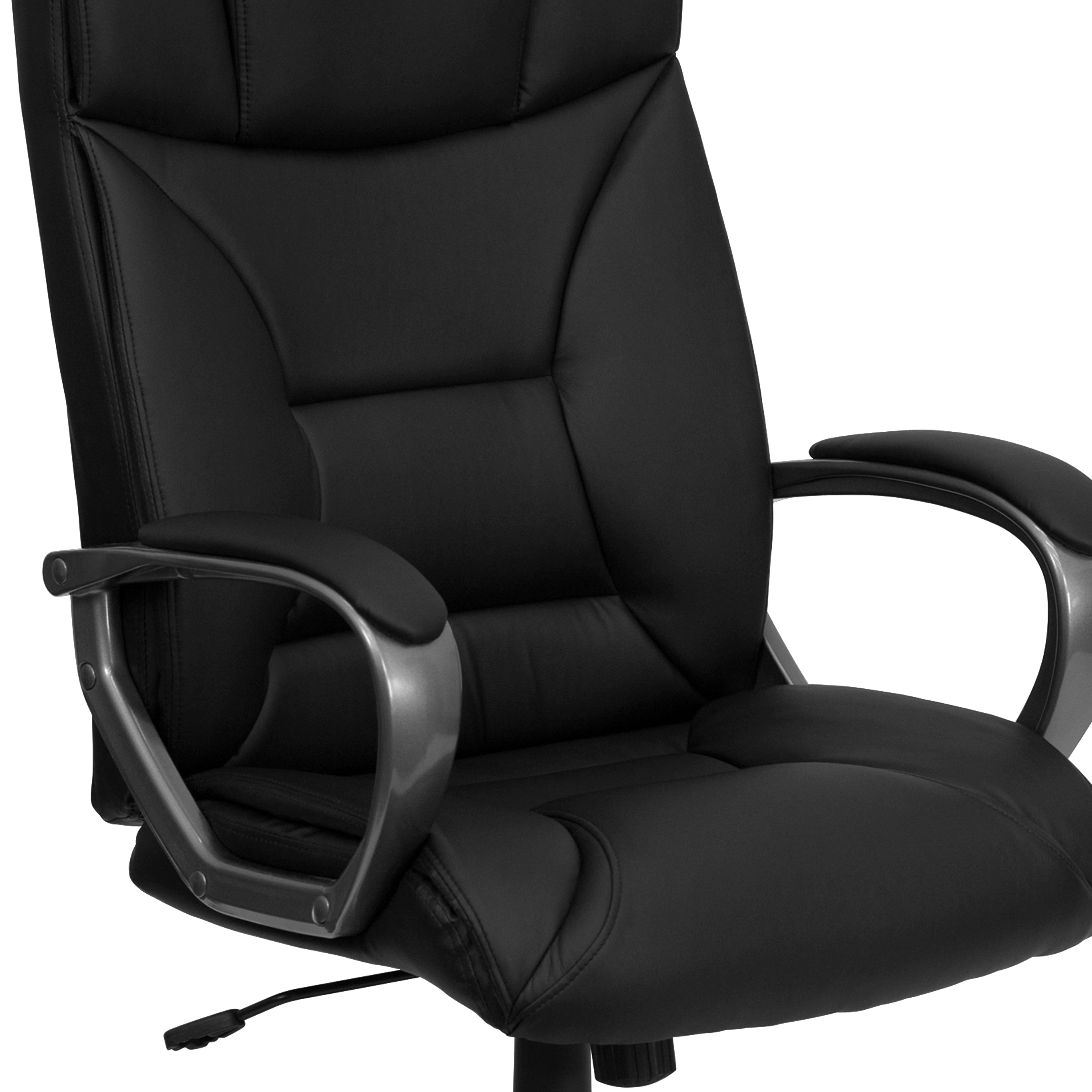 Hansel High Back Black LeatherSoft Executive Swivel Office Chair with Arms
