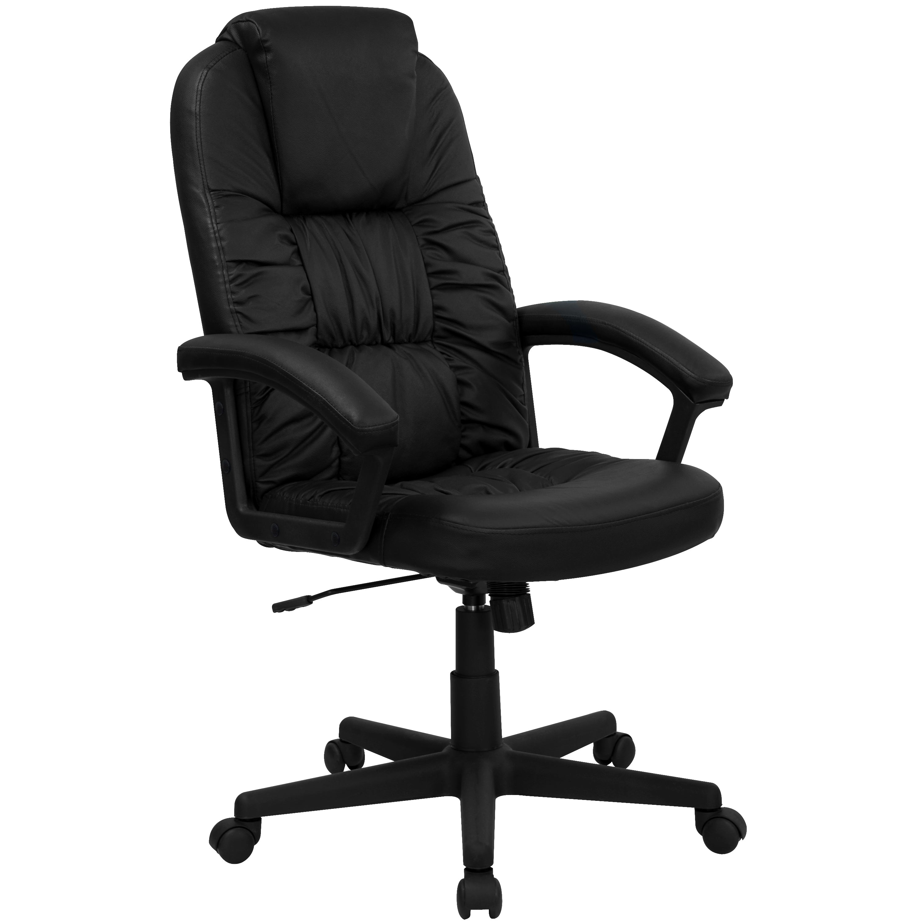 Hansel High Back Black LeatherSoft Executive Swivel Office Chair with Arms