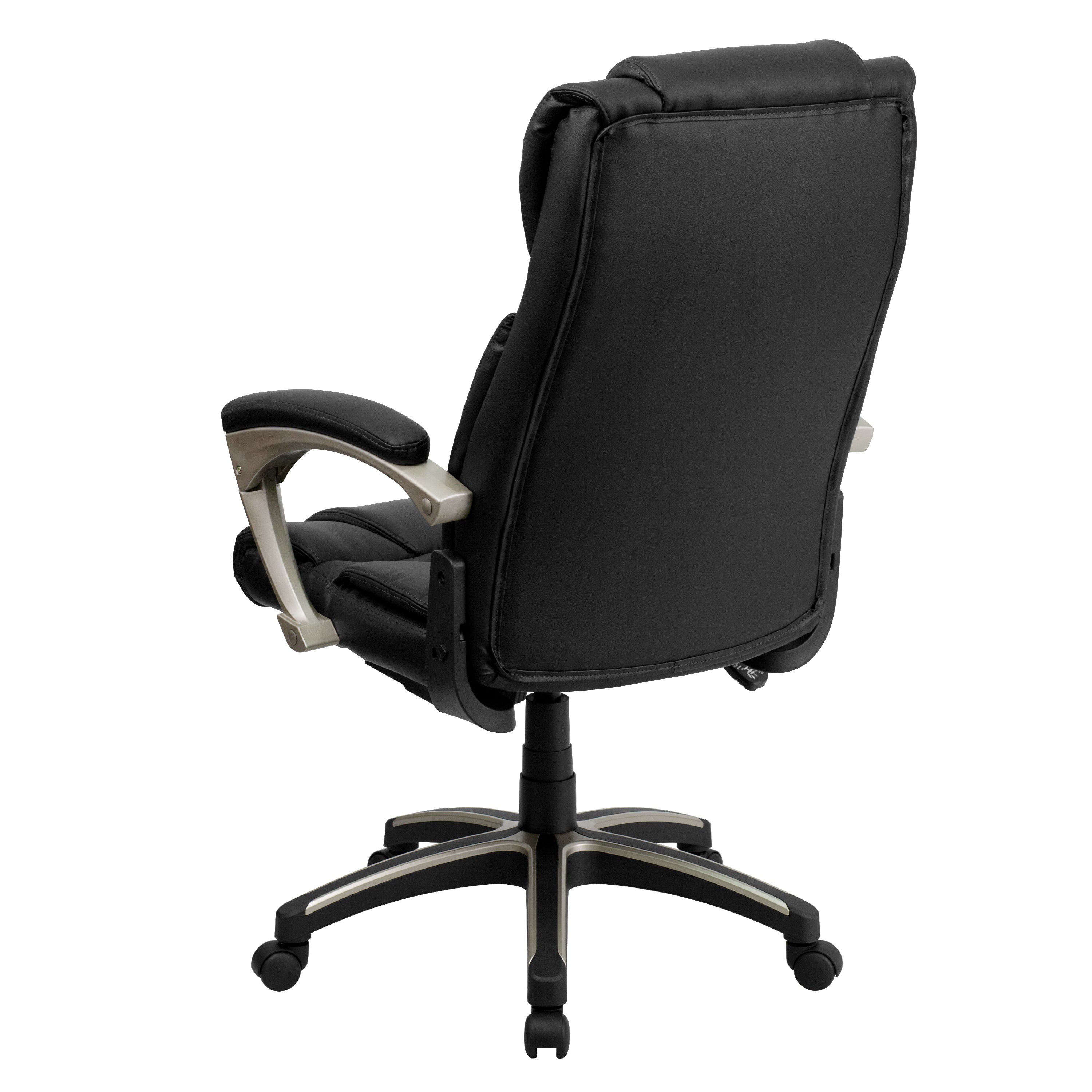 Hansel High Back Folding Black LeatherSoft Executive Swivel Office Chair with Arms