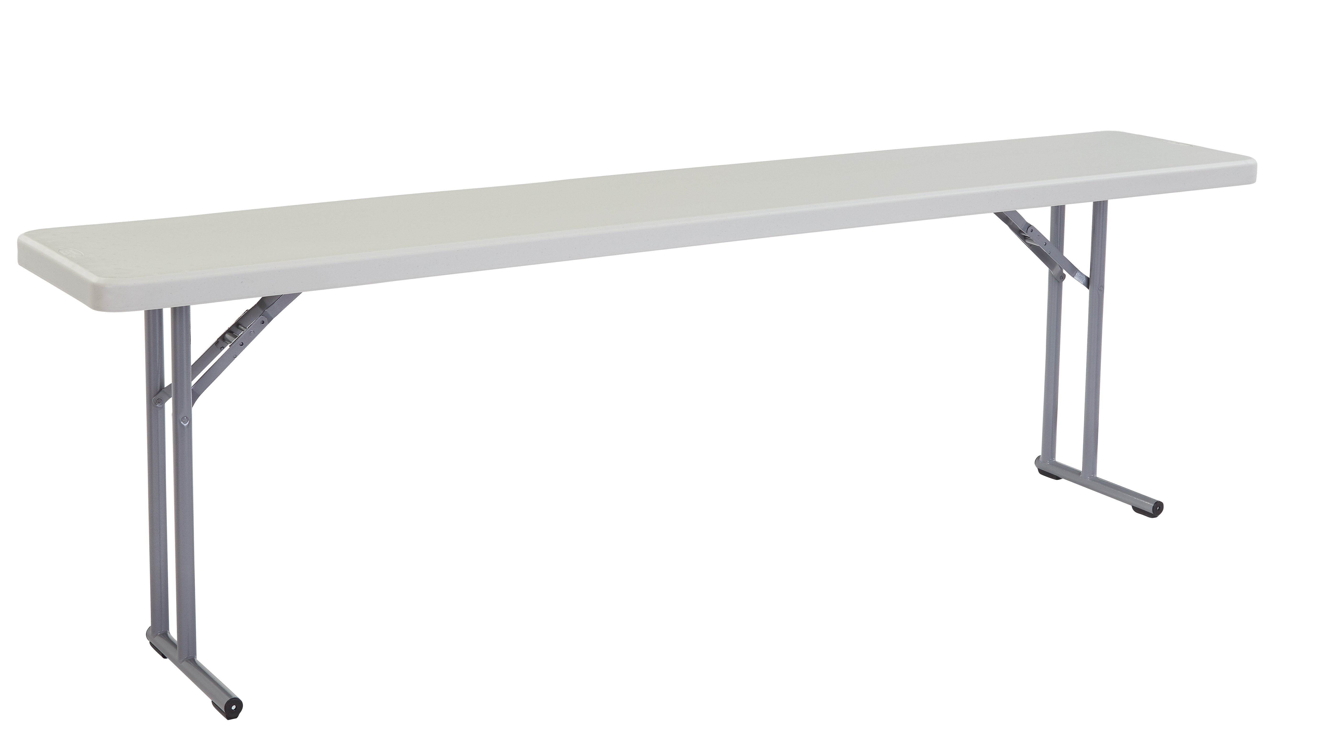 NPS® 18" x 96" Heavy Duty Seminar Folding Table, Surface Color: Speckled Grey, Frame Color: Grey
