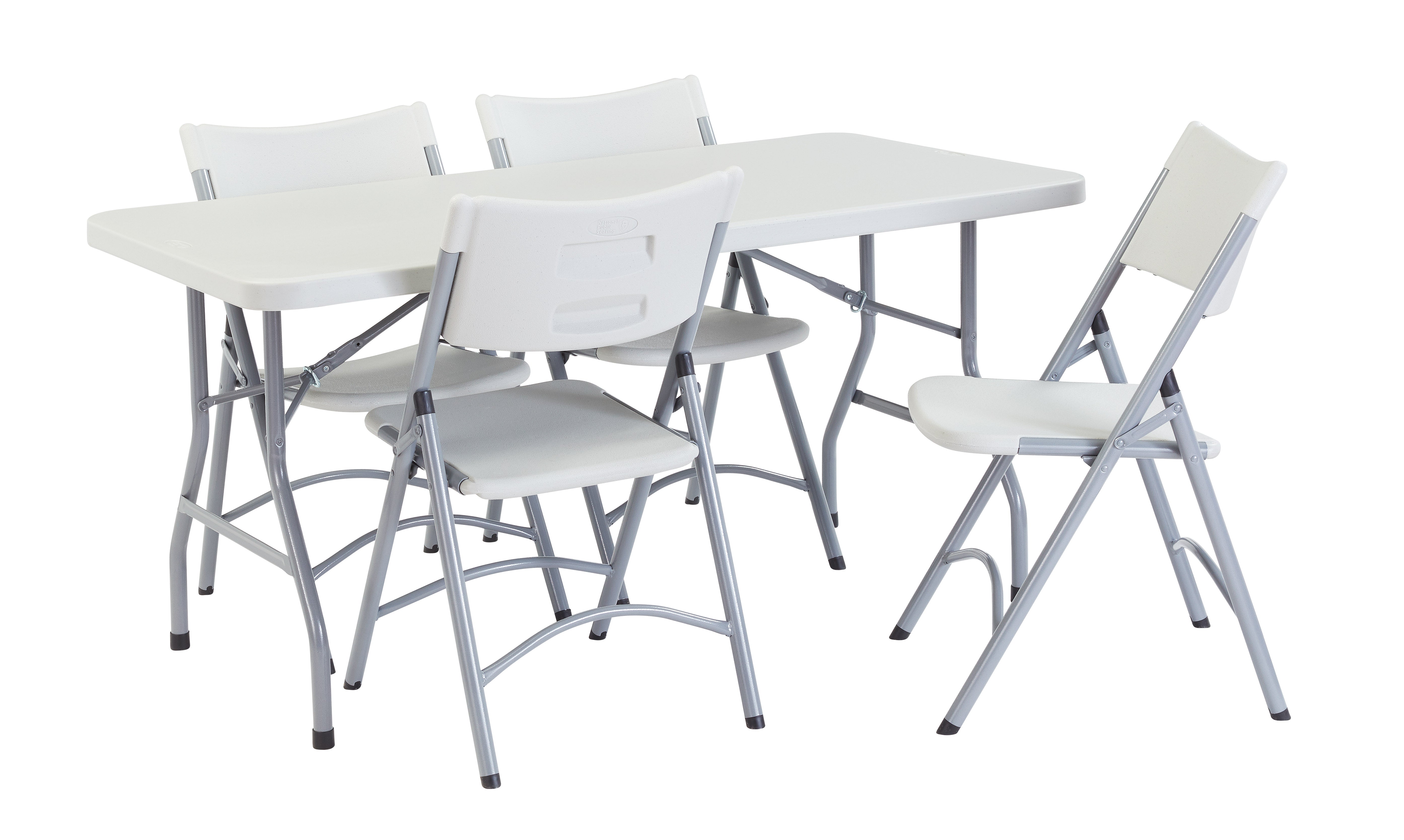 NPS® 30" x 60" Heavy Duty Folding Table, Surface Color: Speckled Gray, Frame Color: Grey