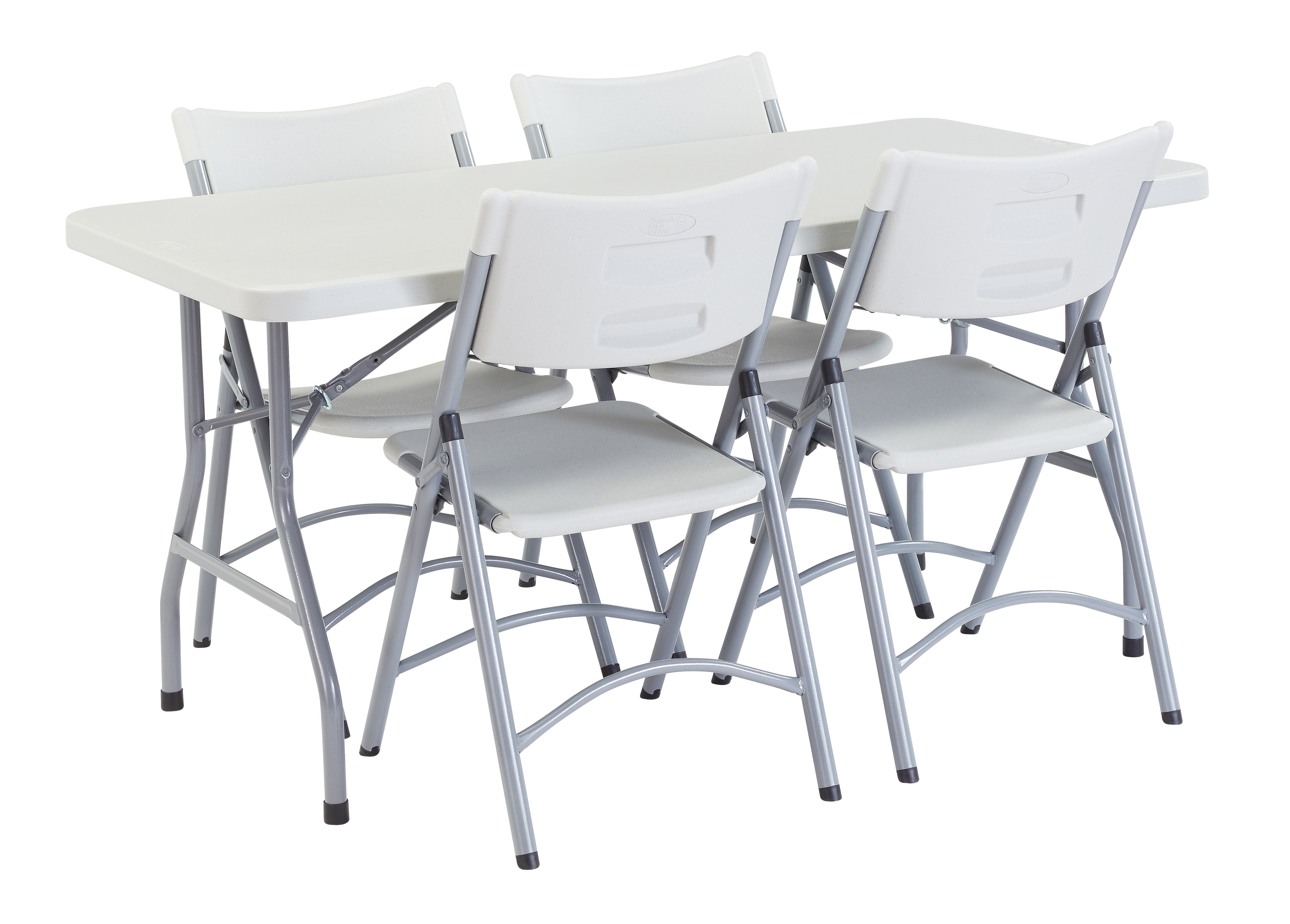 NPS® 30" x 60" Heavy Duty Folding Table, Surface Color: Speckled Gray, Frame Color: Grey