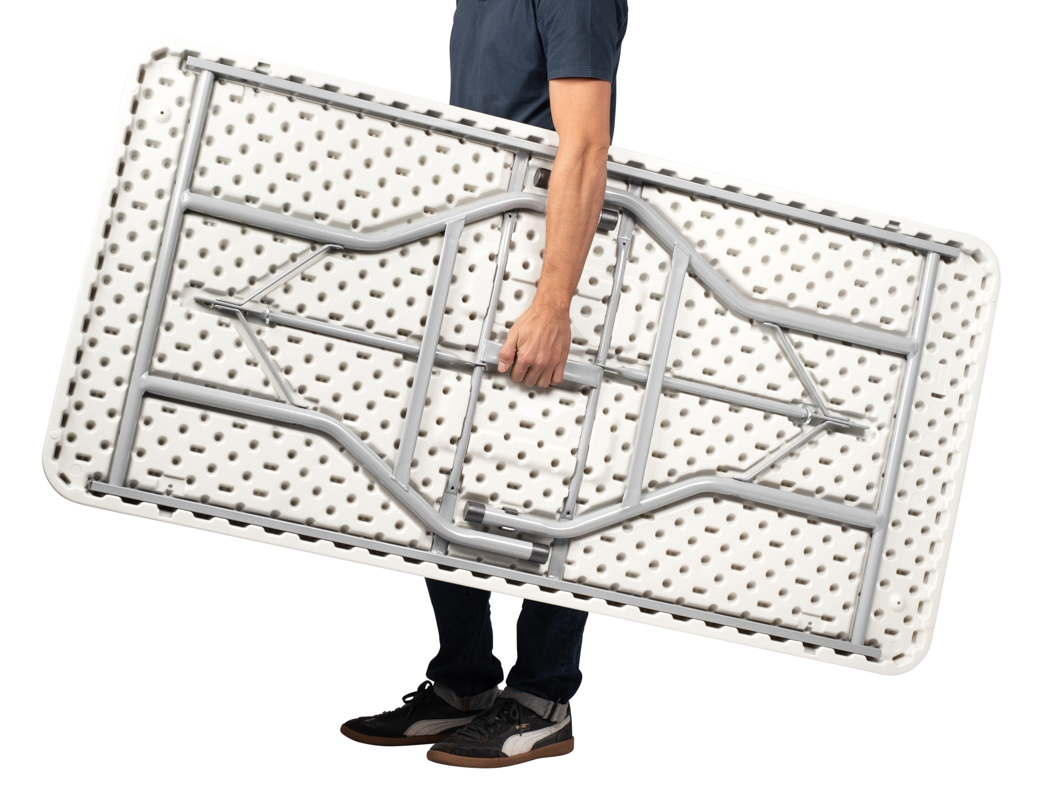 NPS® 30" x 60" Heavy Duty Folding Table, Surface Color: Speckled Gray, Frame Color: Grey