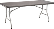 NPS® 30" x 72" Heavy Duty Folding Table, Surface Color: Charcoal Slate, Frame Color: Silver