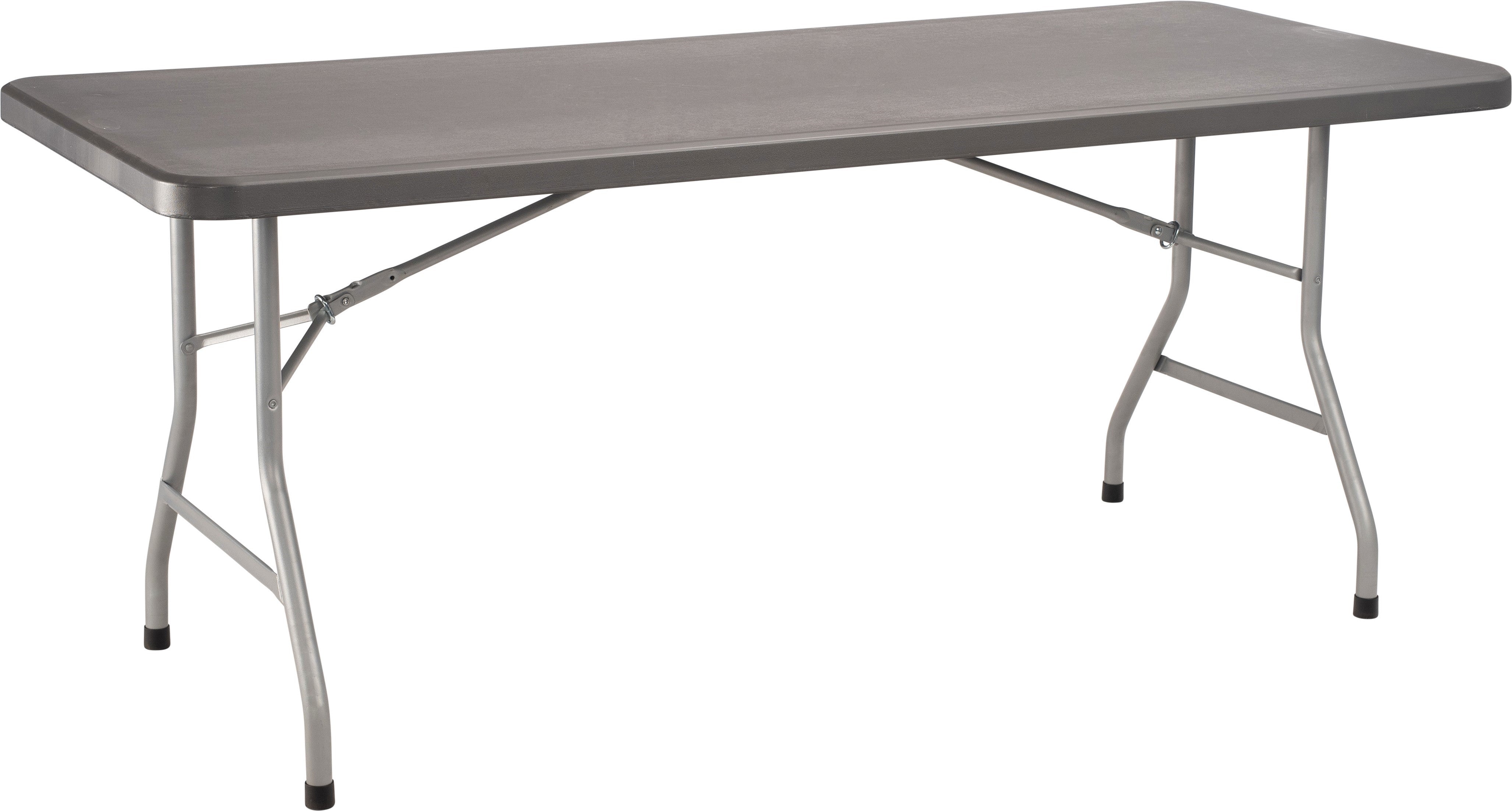 NPS® 30" x 72" Heavy Duty Folding Table, Surface Color: Charcoal Slate, Frame Color: Silver