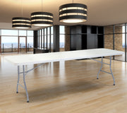NPS® 30" x 96" Heavy Duty Folding Table, Surface Color: Speckled Gray, Frame Color: Grey