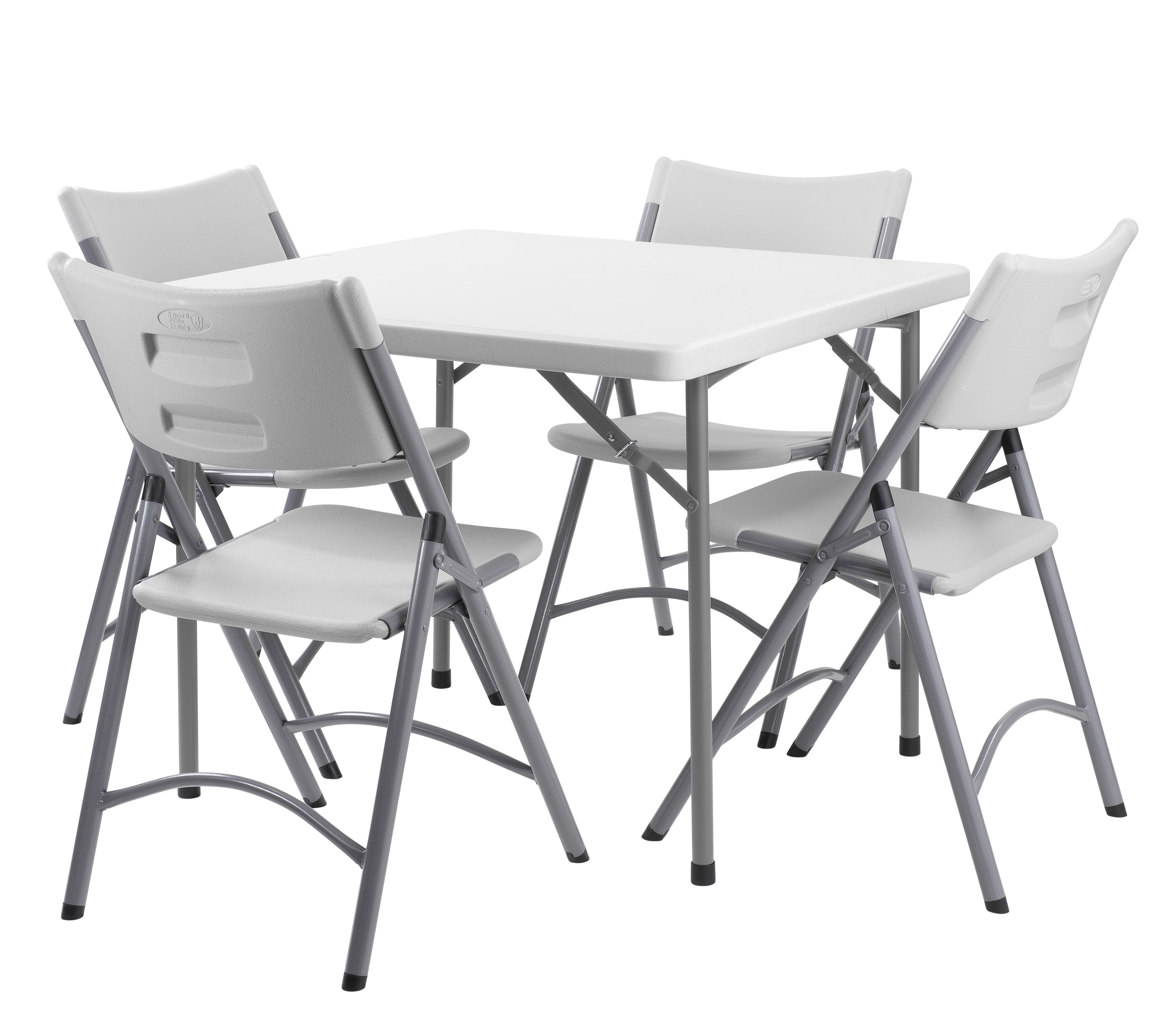 NPS® 36" x 36" Heavy Duty Folding Table, Surface Color: Speckled Grey, Frame Color: Grey