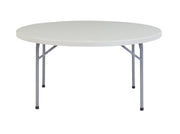 NPS® 60" Heavy Duty Round Folding Table, Surface Color: Speckled Grey, Frame Color: Grey