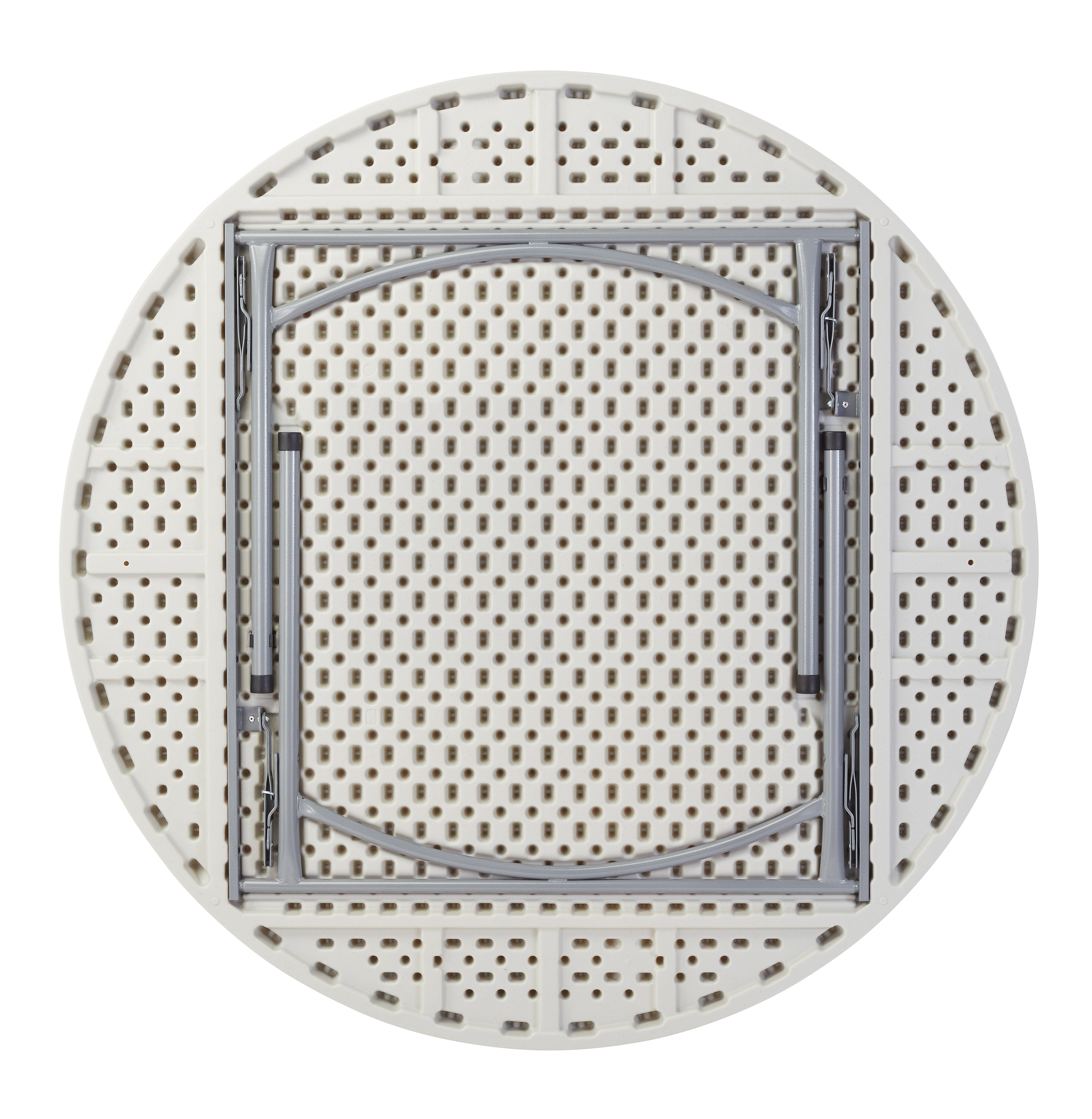 NPS® 60" Heavy Duty Round Folding Table, Surface Color: Speckled Grey, Frame Color: Grey