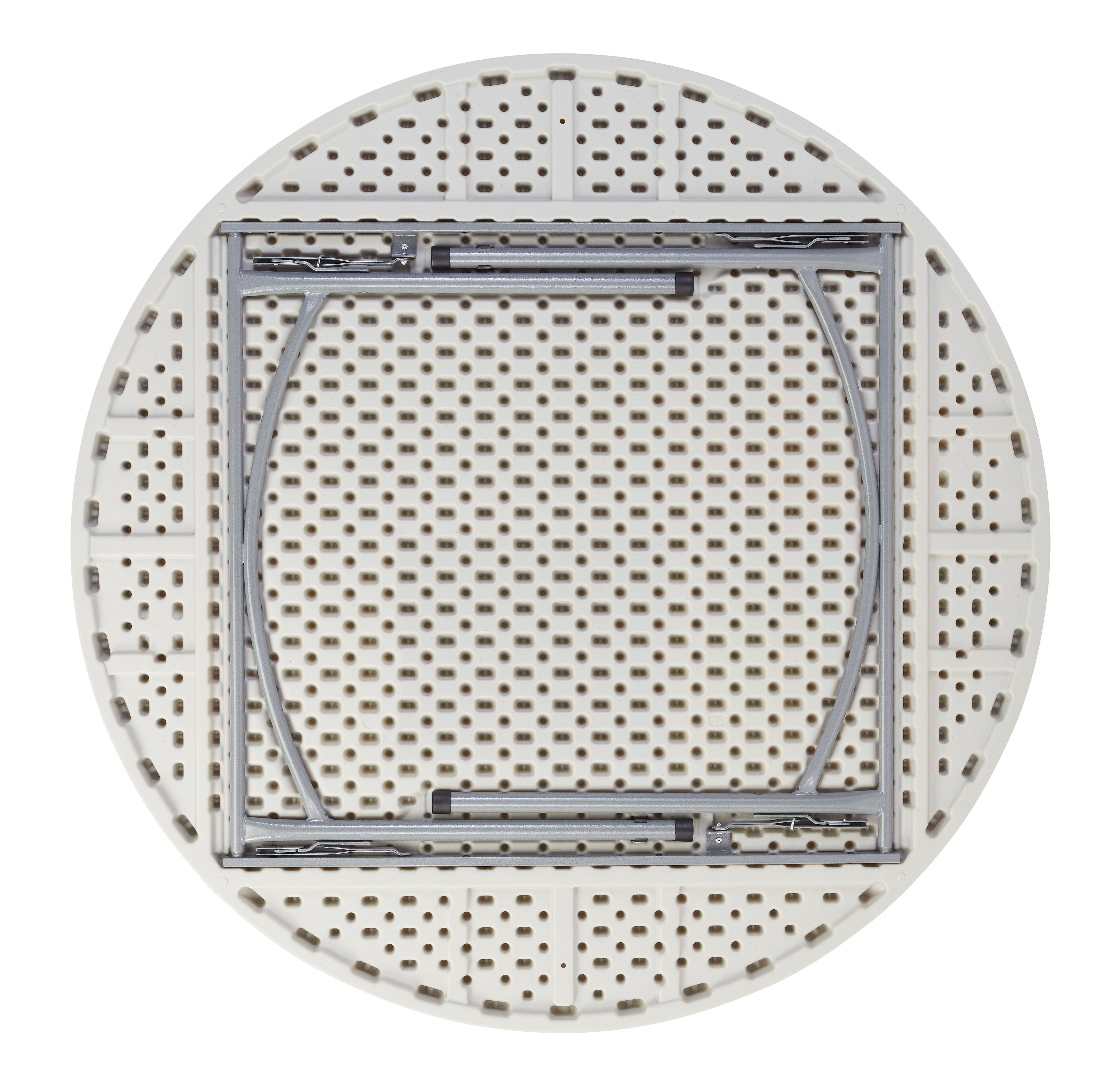 NPS® 60" Heavy Duty Round Folding Table, Surface Color: Speckled Grey, Frame Color: Grey