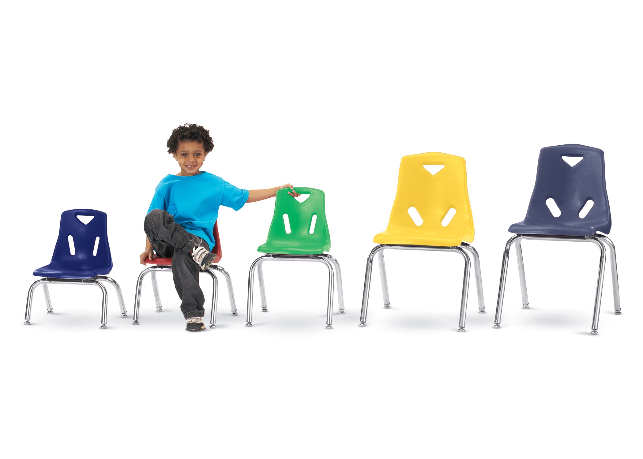 Berries® Stacking Chair with Chrome-Plated Legs - 16" Ht - Key Lime