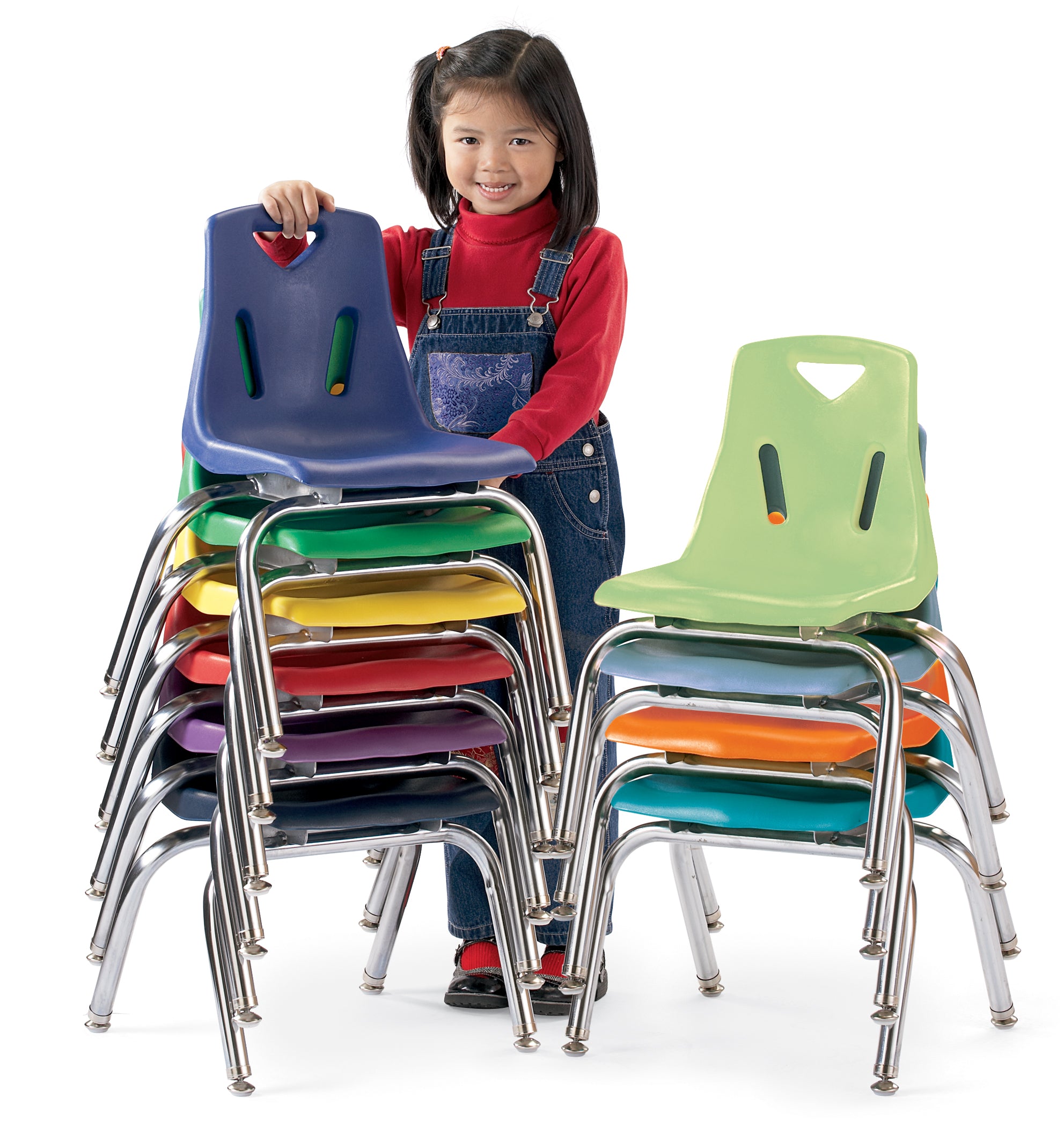 Berries® Stacking Chair with Chrome-Plated Legs - 14" Ht - Key Lime