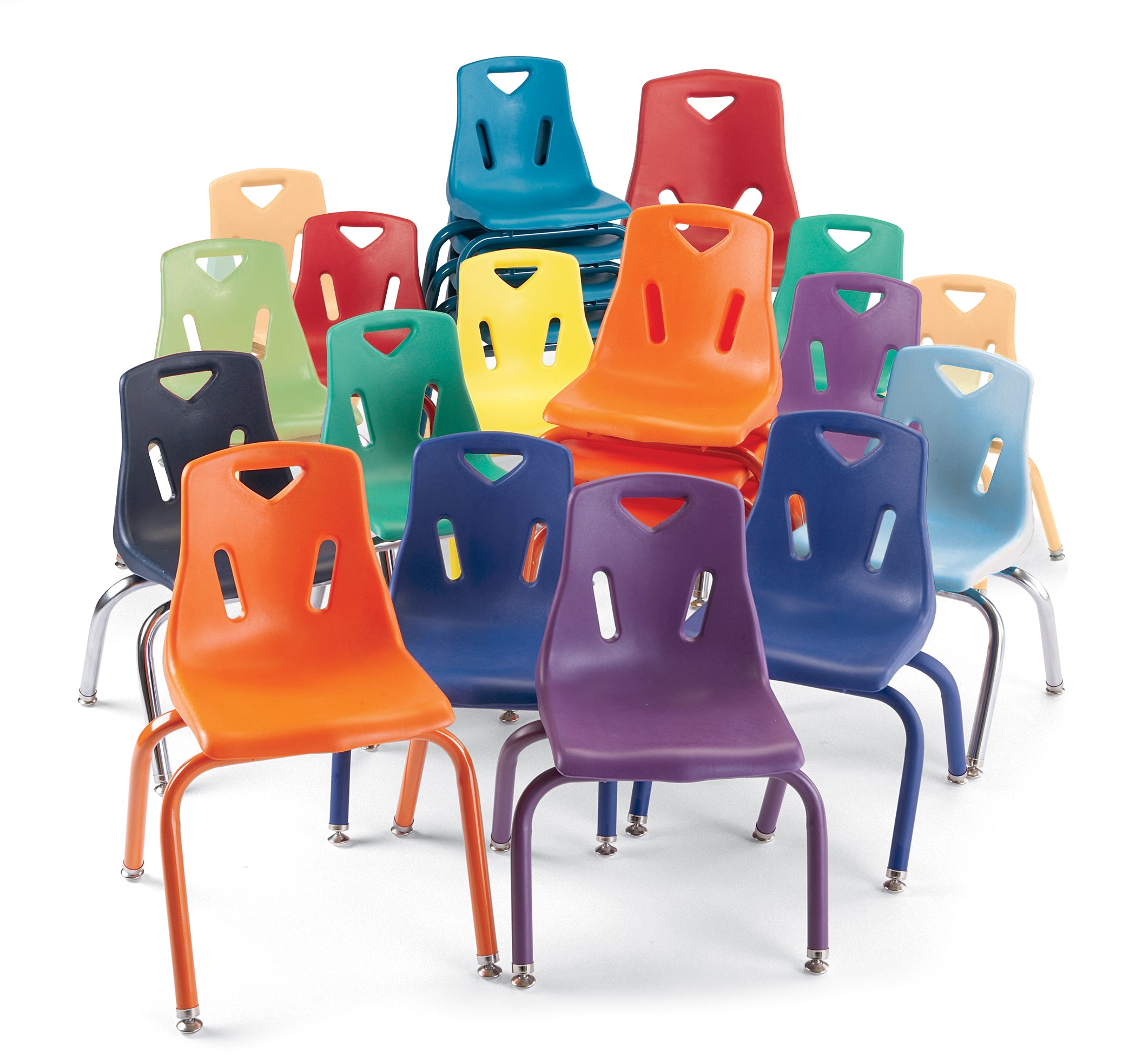 Berries® Stacking Chair with Chrome-Plated Legs - 12" Ht - Coastal Blue