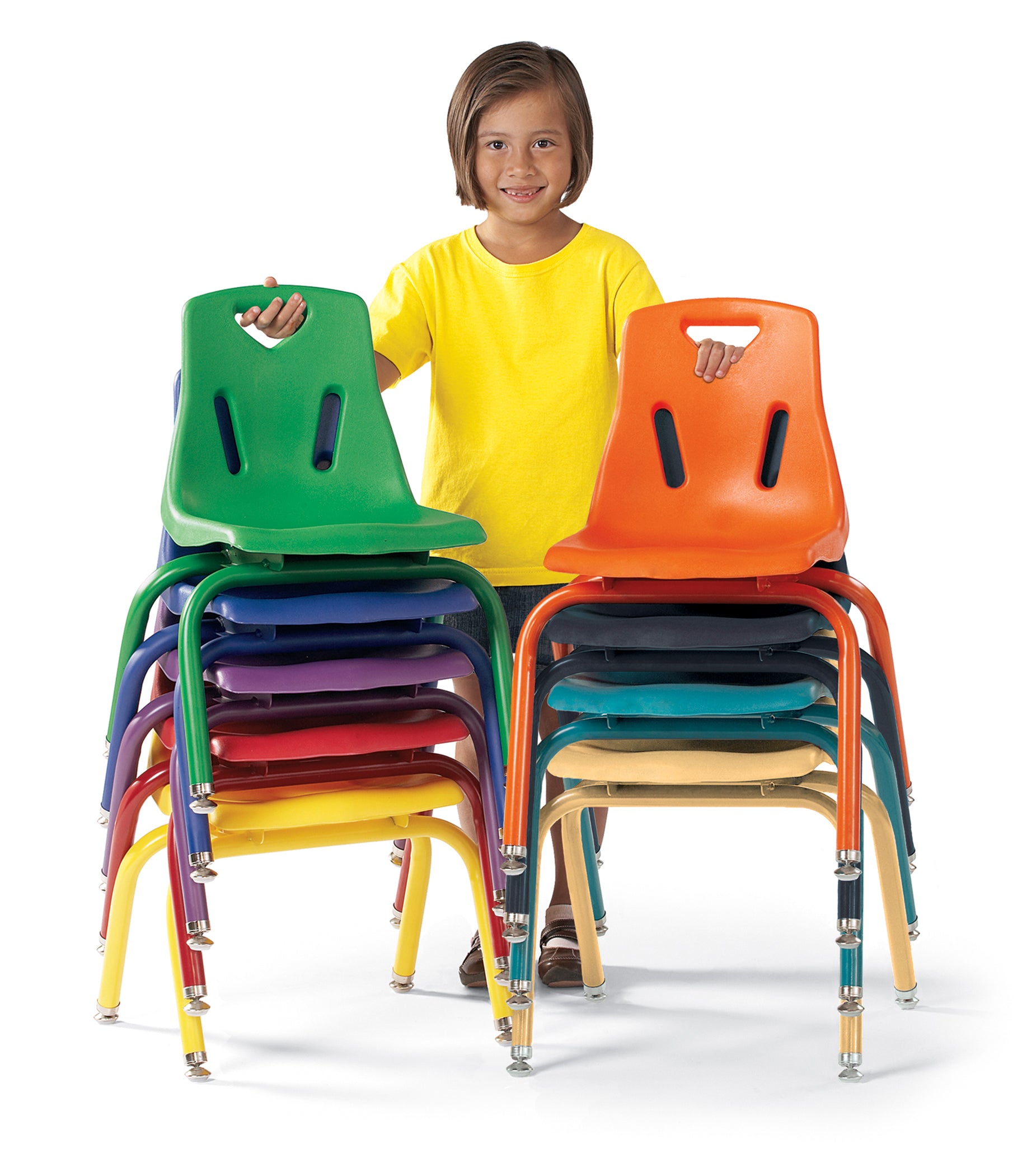 Berries® Stacking Chair with Powder-Coated Legs - 10" Ht - Blue