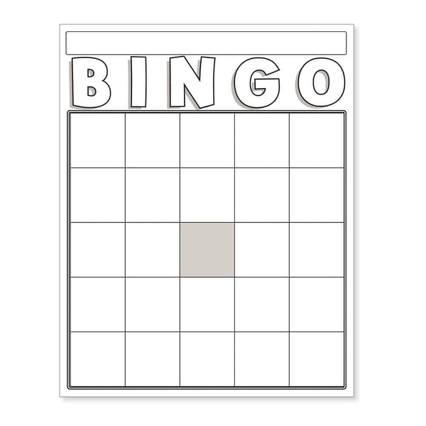 White Bingo Cards - 36 count cardstock 7.5"x8.75"