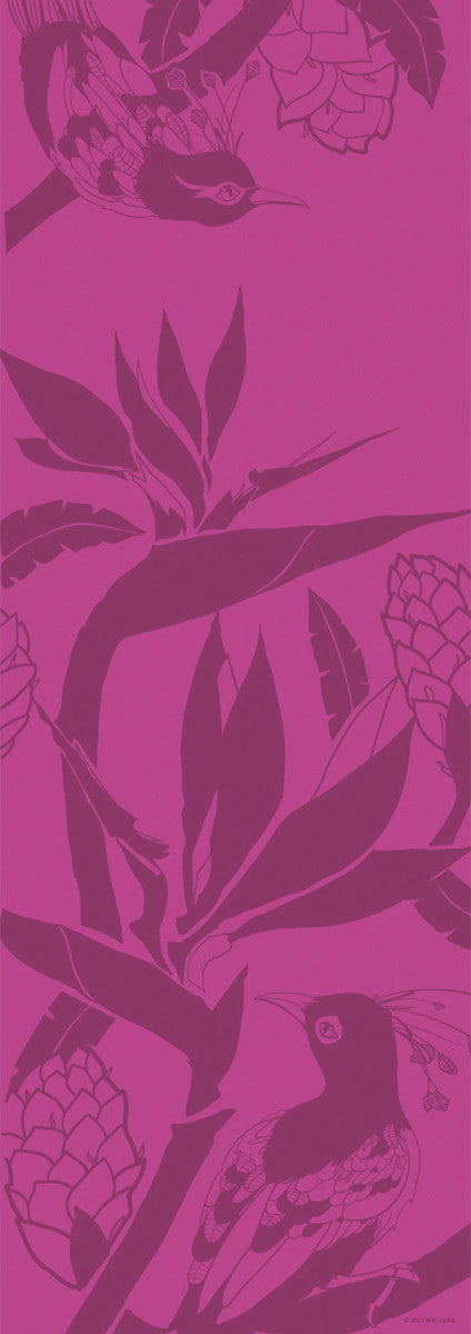 YOGI MAT™ Birds of Paradise - Pink -  1/8"H x 24"W x 68"L