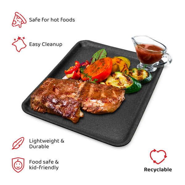 Trays - 125 count, 9"x11" foam, White