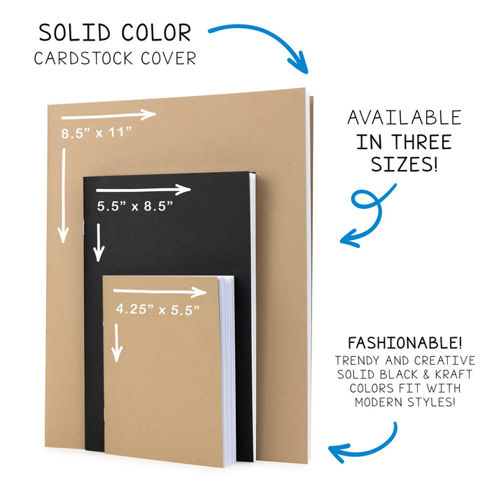 Blank Black Books - 4.25"x5.5", 50 Books