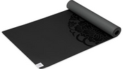Gaiam Dry-Grip Yoga Mat - 5mm Thick Non-Slip Exercise & Fitness Mat for Standard or Hot Yoga, Pilates and Floor Workouts - Cushioned Support, Non-Slip Coat - 68 x 24 Inches - Black
