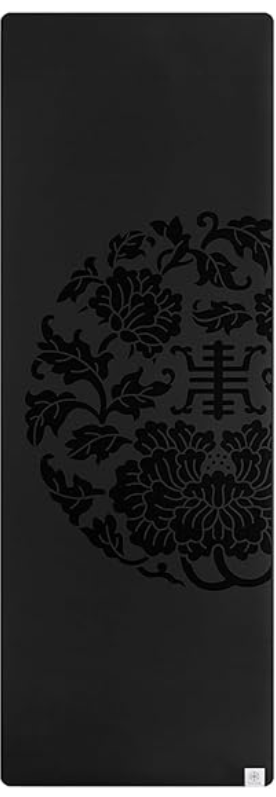 Gaiam Dry-Grip Yoga Mat - 5mm Thick Non-Slip Exercise & Fitness Mat for Standard or Hot Yoga, Pilates and Floor Workouts - Cushioned Support, Non-Slip Coat - 68 x 24 Inches - Black