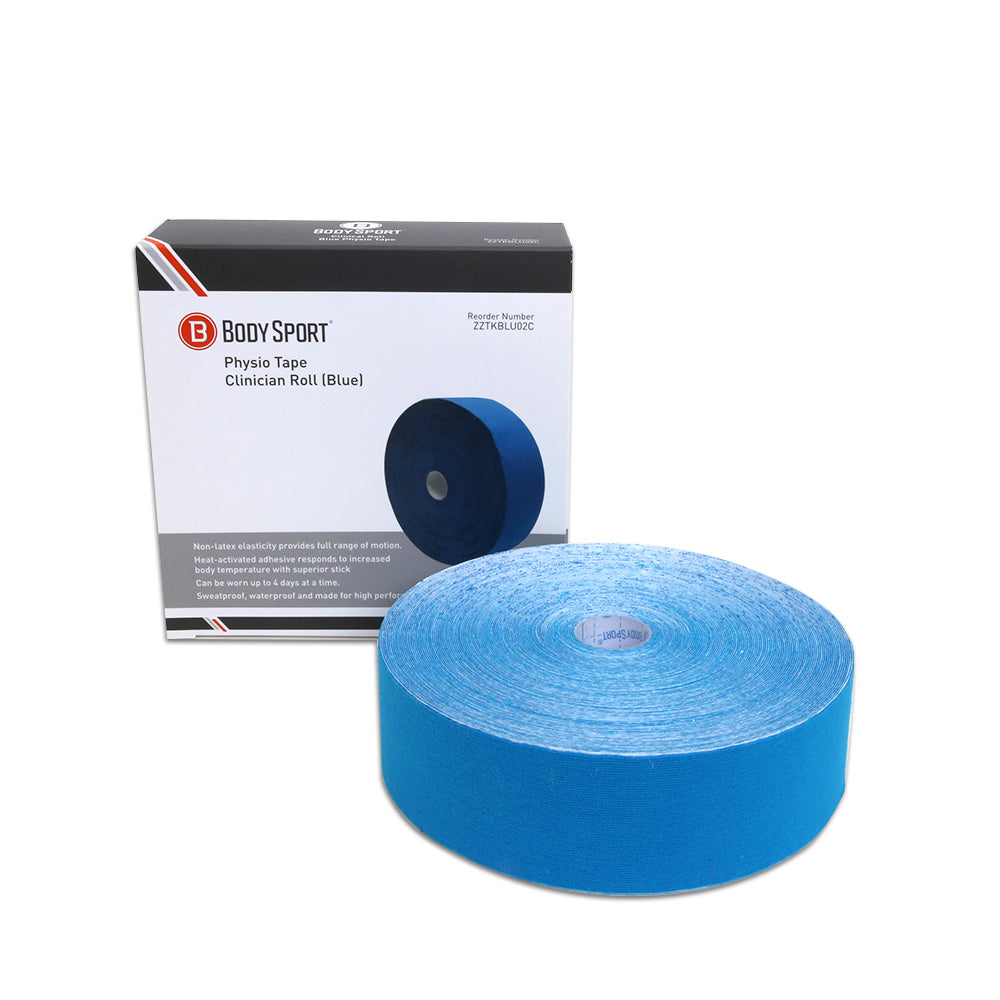 Body Sport Physio Tape Clinical Roll, 2" X 33 1/2 Yds, Blue, Latex Free, Water Resistant