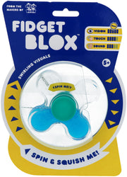 Fidget Blox - S2 Assortment CDU (6pcs)  contains 1 Blue & Red, 1 Blue & Yellow, 1 Vision - Blue, 1 Touch - Teal, 1 Spinner- Blue, 1 Spinner- Purple