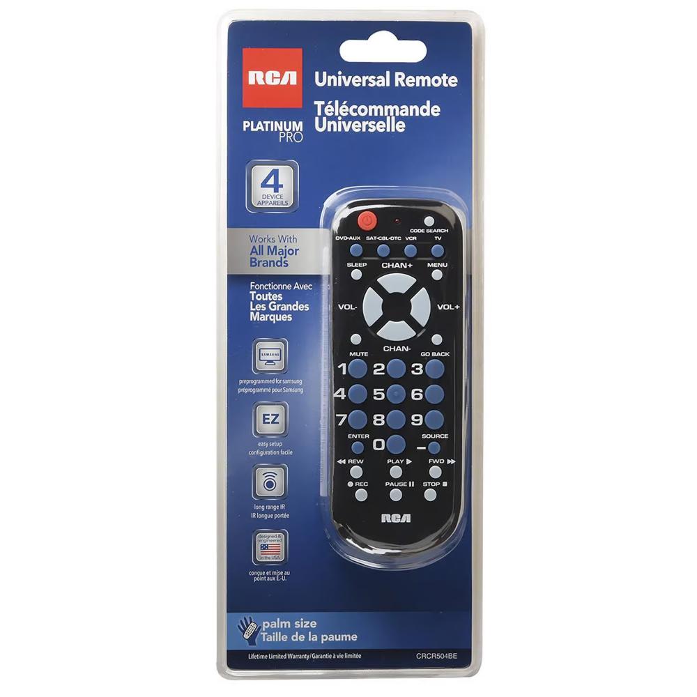 RCA RCA 4-Device Palm Sized Universal Remote (RCR504BE)
