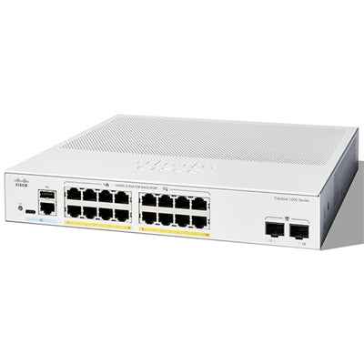 Cisco Catalyst 1200-16P-2G Smart Switch 16 Port GE PoE 2x1GE SFP Limited Lifetime Protection (C1200-16P-2G)
