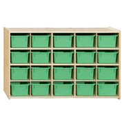 Contender 20 Tray Storage with Lime Green Trays - Assembled