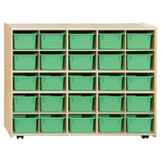 Contender 25 Tray Storage with Lime Green Trays - Assembled