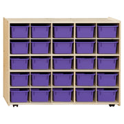 Contender Mobile 25 Tray Storage with Purple Trays - Assembled with Casters