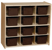 Contender 12-Cubby Storage Unit w/ Brown Tubs - Assembled