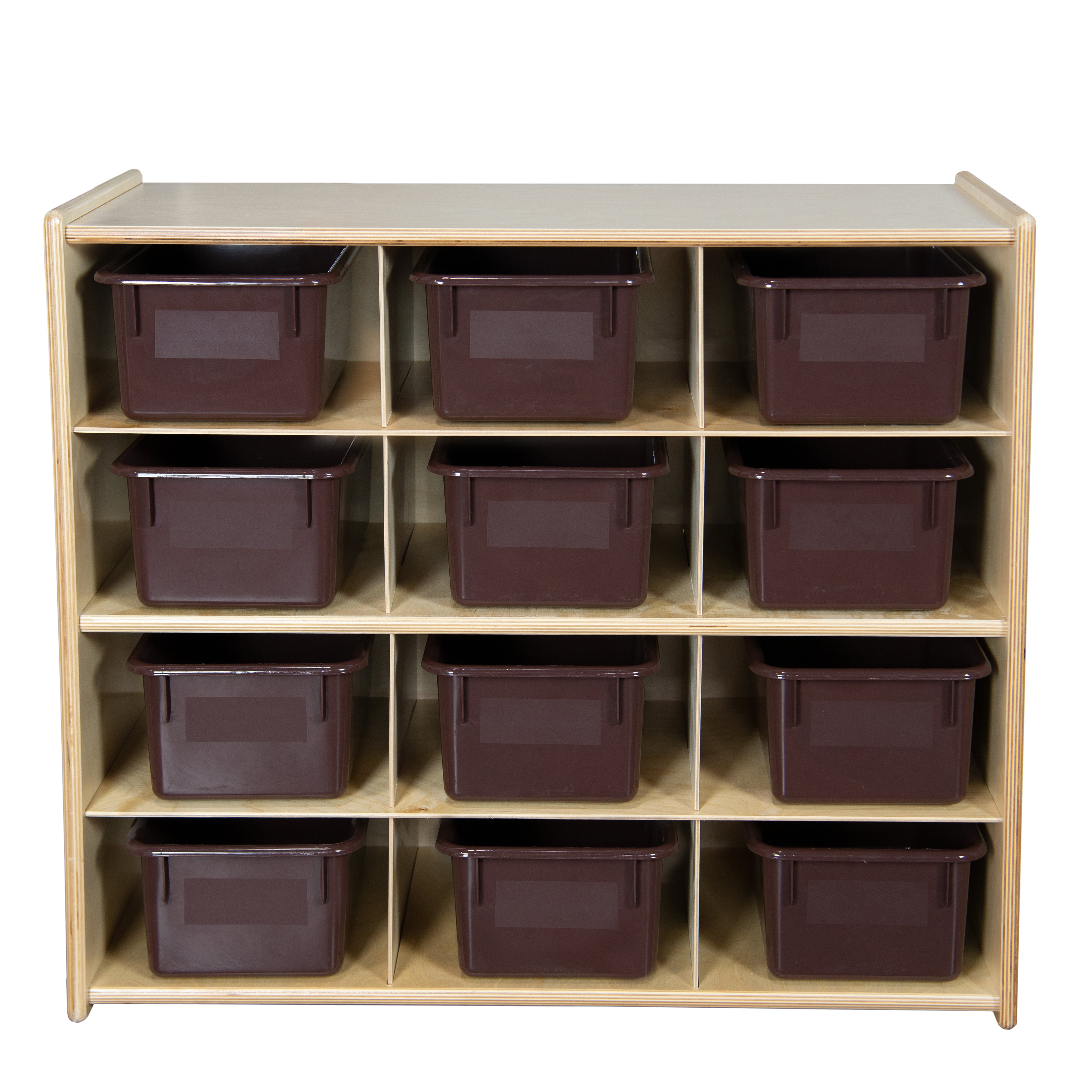 Contender 12-Cubby Storage Unit w/ Brown Tubs - Assembled