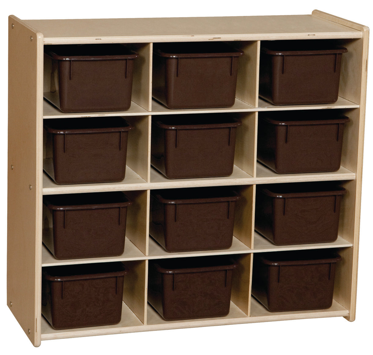 Contender 12-Cubby Storage Unit w/ Brown Tubs - RTA