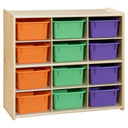 Contender 12-Cubby Storage Unit w/ Assorted Pastel Trays - Assembled