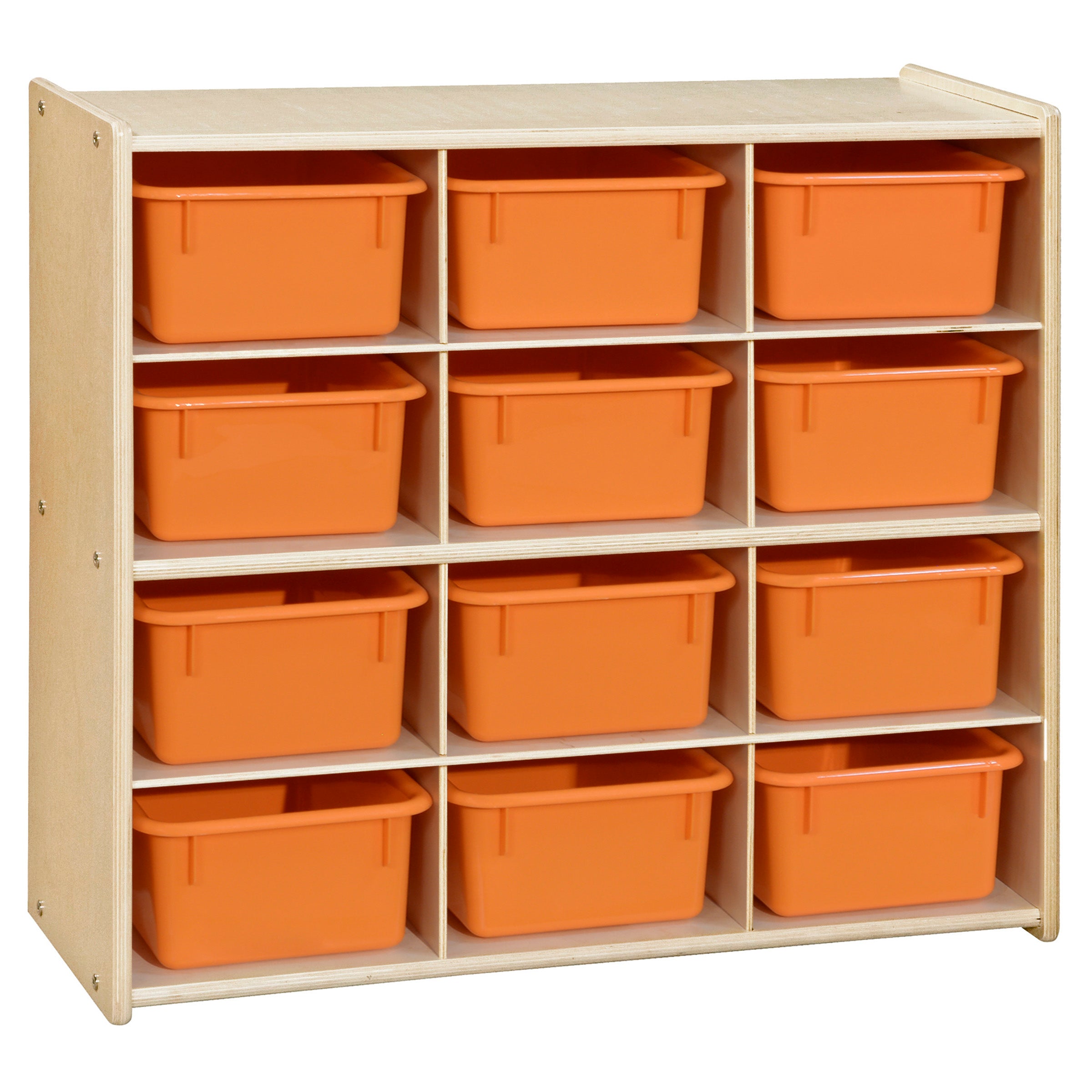 Contender 12-Cubby Storage Unit with Orange Tubs - Assembled