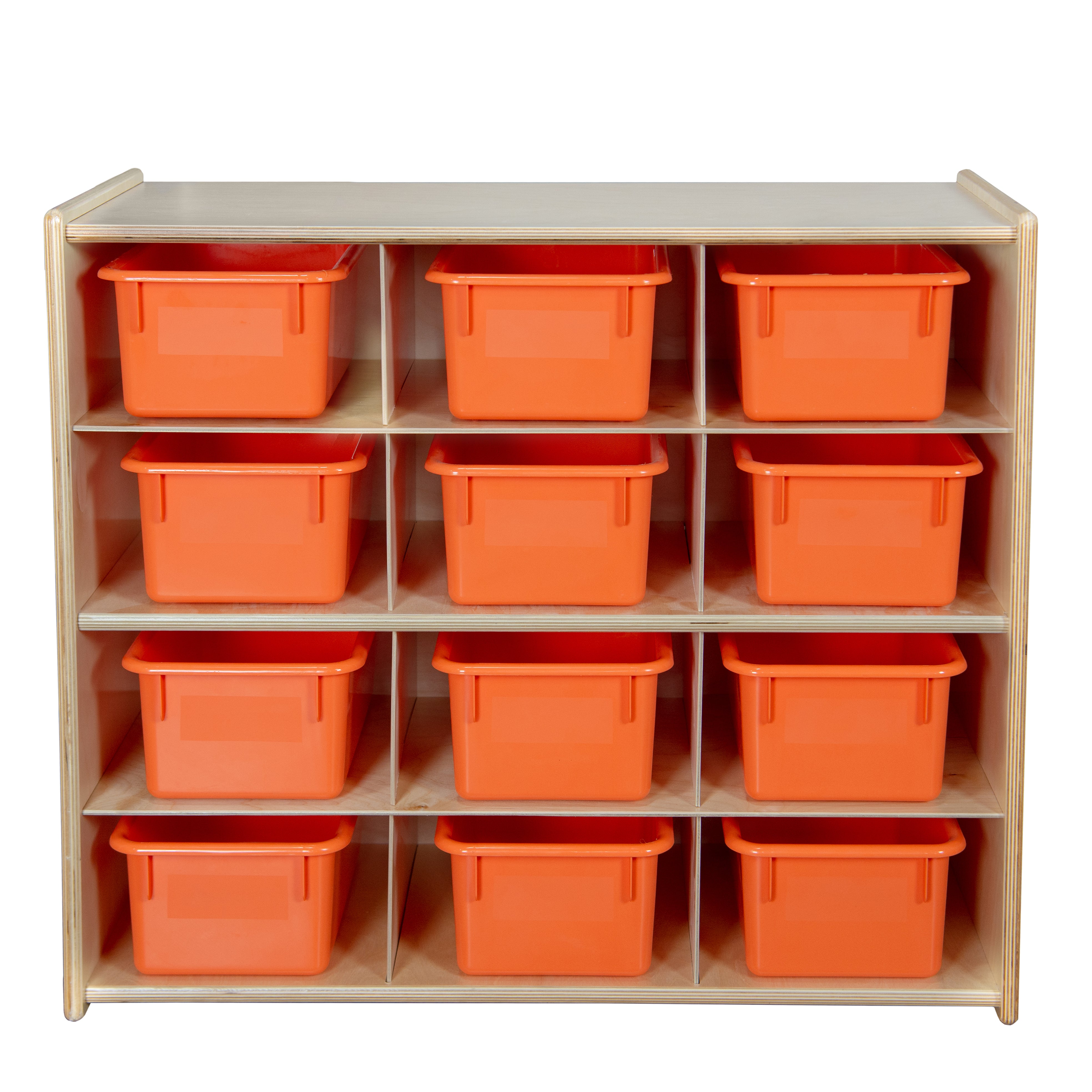 Contender 12-Cubby Storage Unit with Orange Tubs - Assembled