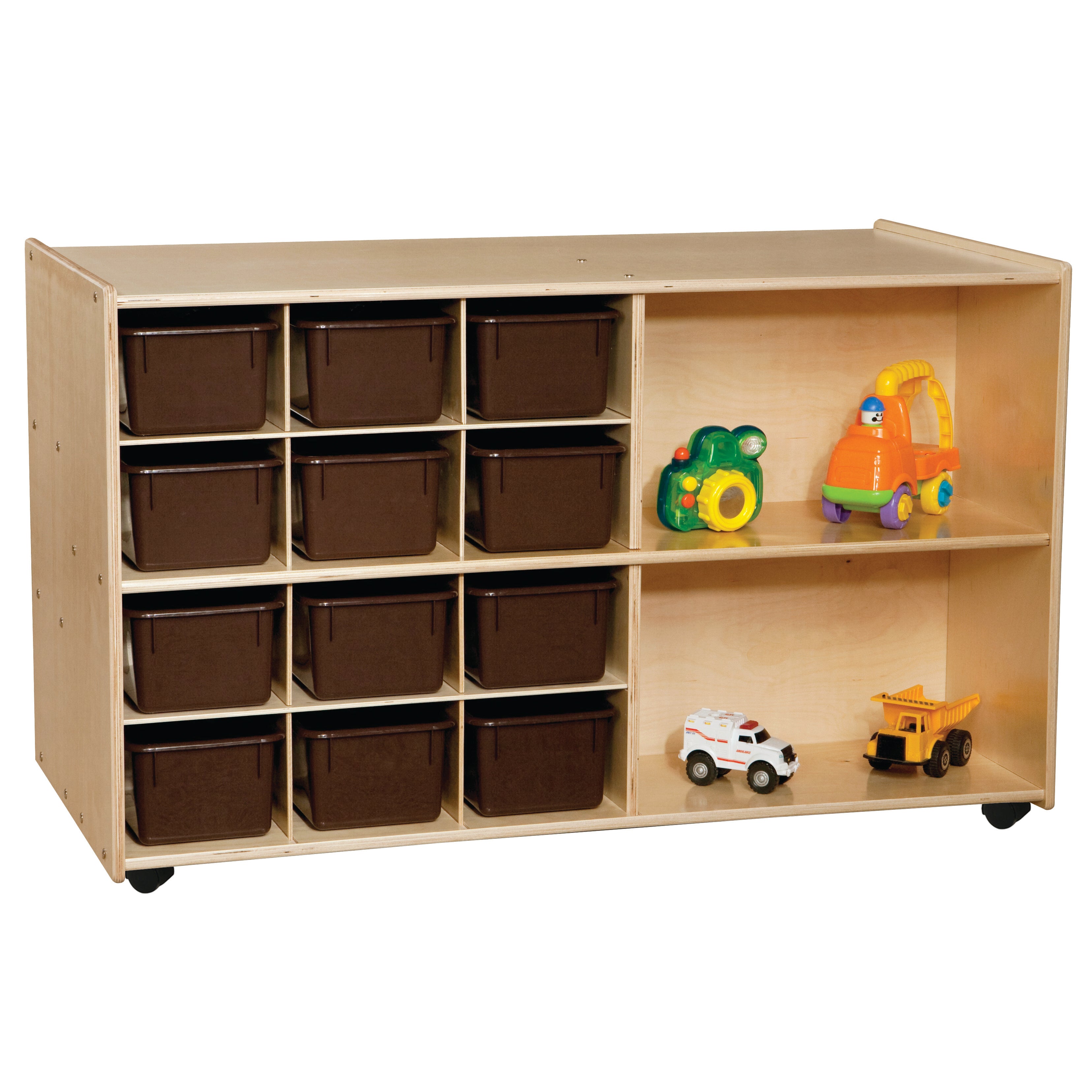 Contender Double Storage with (12) Brown Trays - Assembled