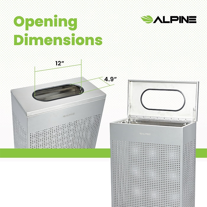 13 Gallon Stainless Steel Square Perforated Decorative Waste Receptacle