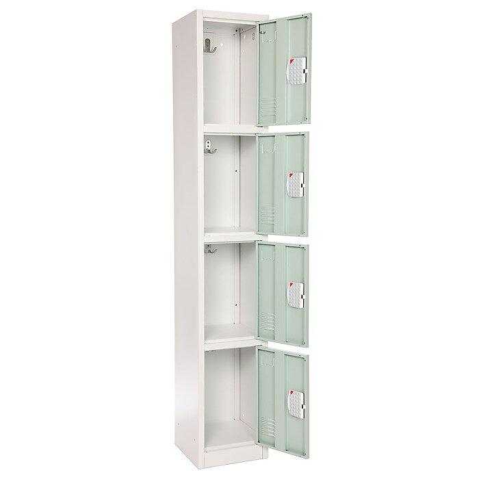 72" H x 12" W  4-Tier Steel Storage Locker with Digital Lock, Misty Green