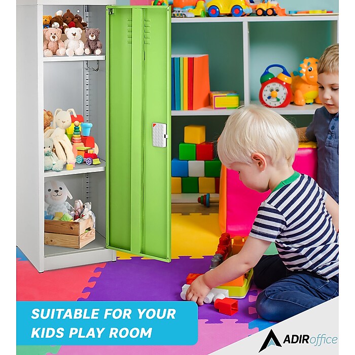 48" H x 15" W Steel Single Tier Storage Locker with Digital Lock, Green
