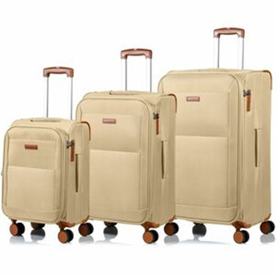 CHAMPS Classic Collection - 3-piece Softside Luggage set - Khaki